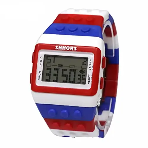 FENKOO Orologio digitale da pols neutro arcobaleno, Bianco