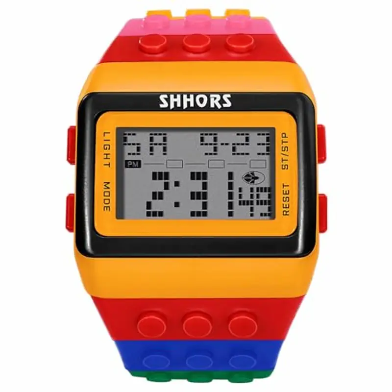 FENKOO Orologio digitale da pols neutro arcobaleno, Giallo miniatura 3