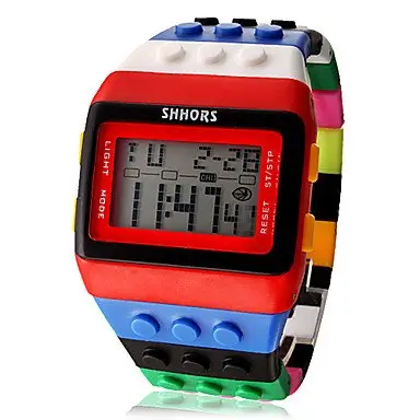 FENKOO Orologio digitale da pols neutro arcobaleno, Rosso