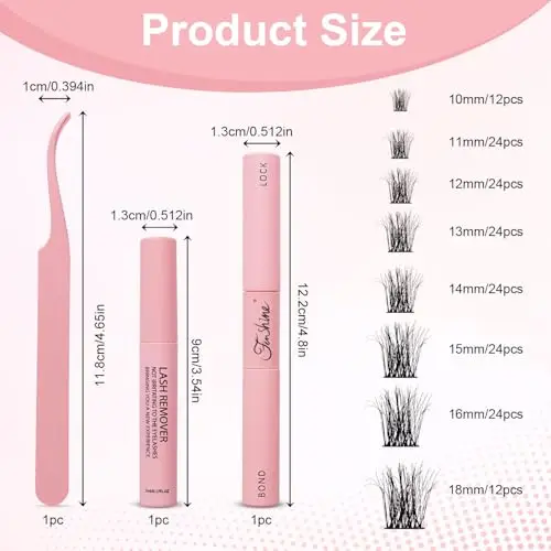 Fenshine Cluster Lashes Individual Lashes Wide Stem C/D Curl 9-15mm Length DIY Eyelash Extension Individual Soft False miniatura 2