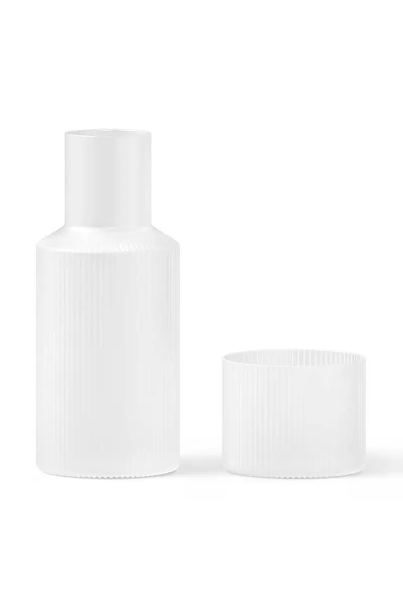 caraffa con bicchiere Ripple Small Carafe Set Bianco