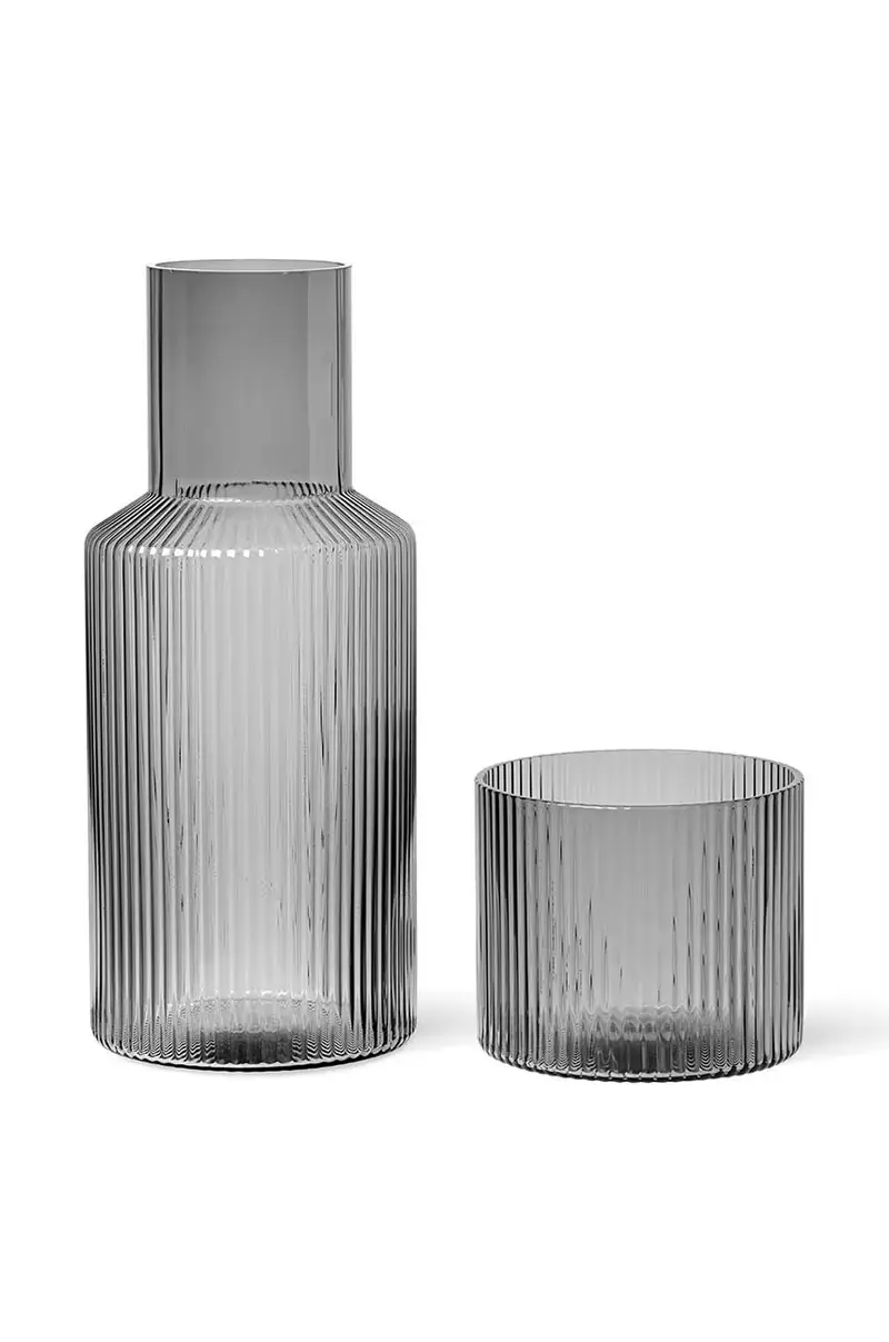 caraffa con bicchiere Ripple Small Carafe Set Grigio