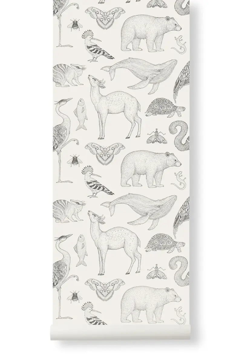 carta da parati Katie Scott Wallpaper Bianco