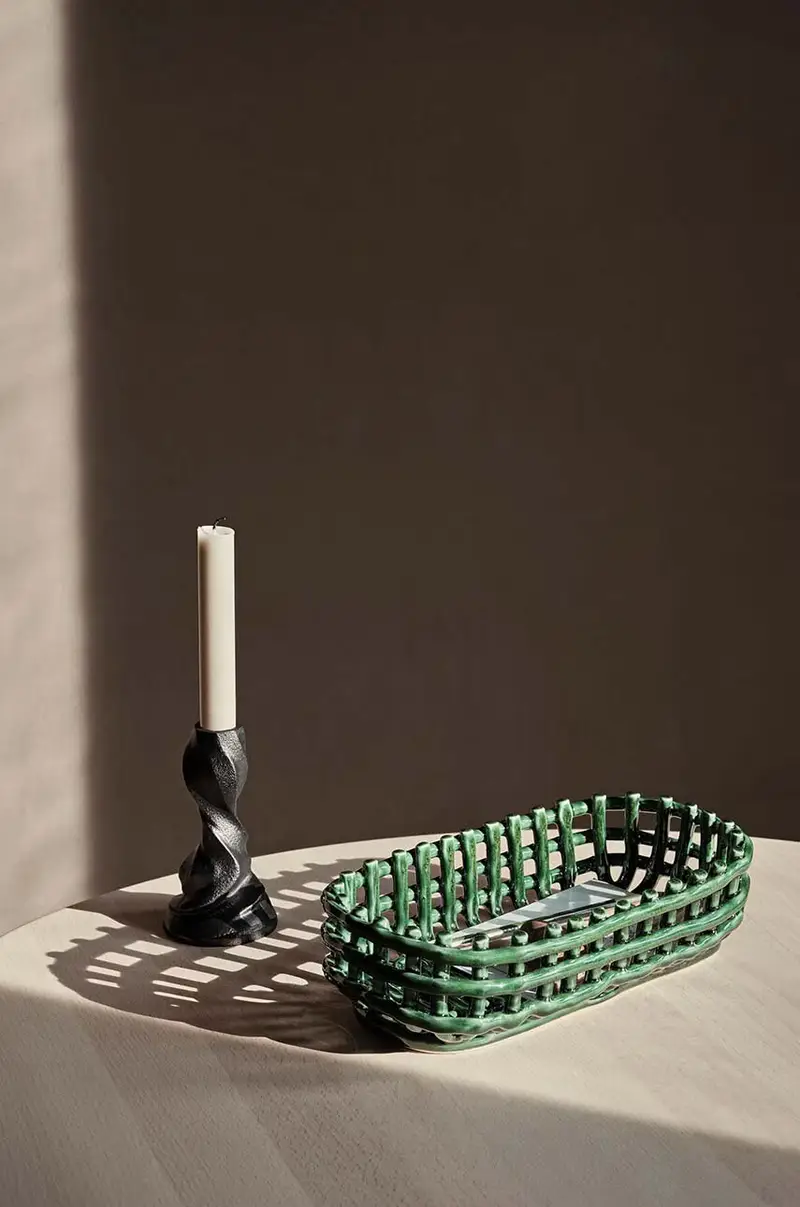 cestino decorativo Ceramic Basket Verde miniatura 2