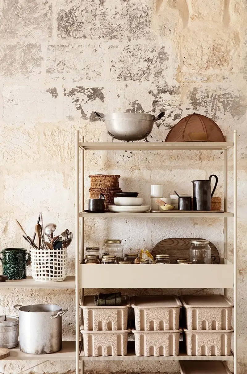 cestino decorativo L Bianco miniatura 4