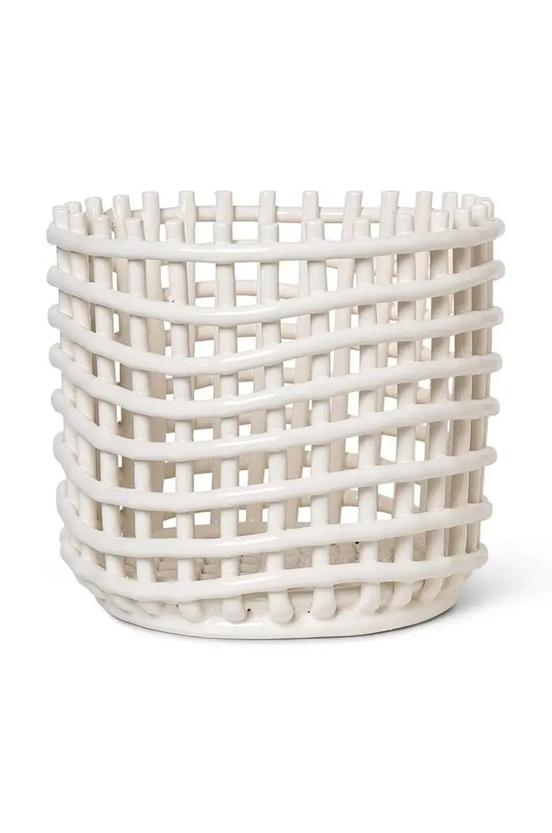 cestino decorativo L Bianco