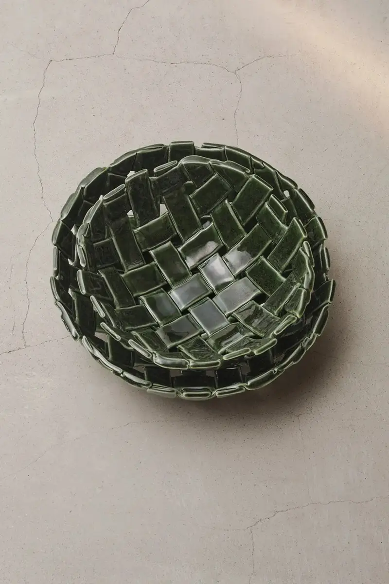 ciotola decorativa Plait colore verde miniatura 2