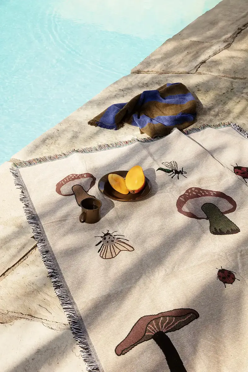 coperta di cotone Forest Tapestry 120 x 170 cm colore beige miniatura 2