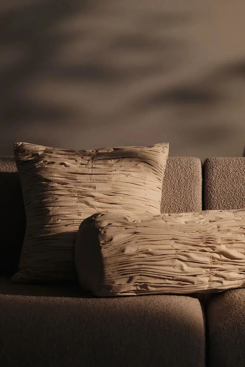 cuscino decorativo di cotone Falda 60 x 20 cm Beige miniatura 3