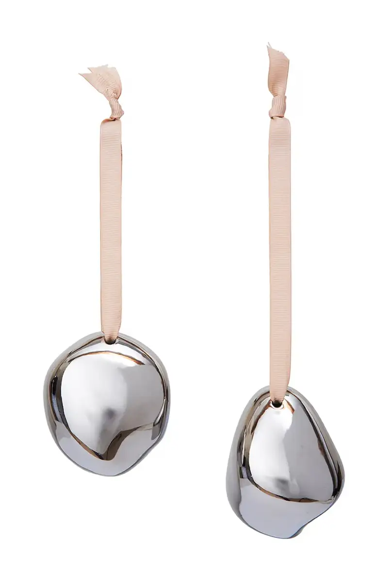 decorazione per albero natalizio pacco da 2 colore grigio