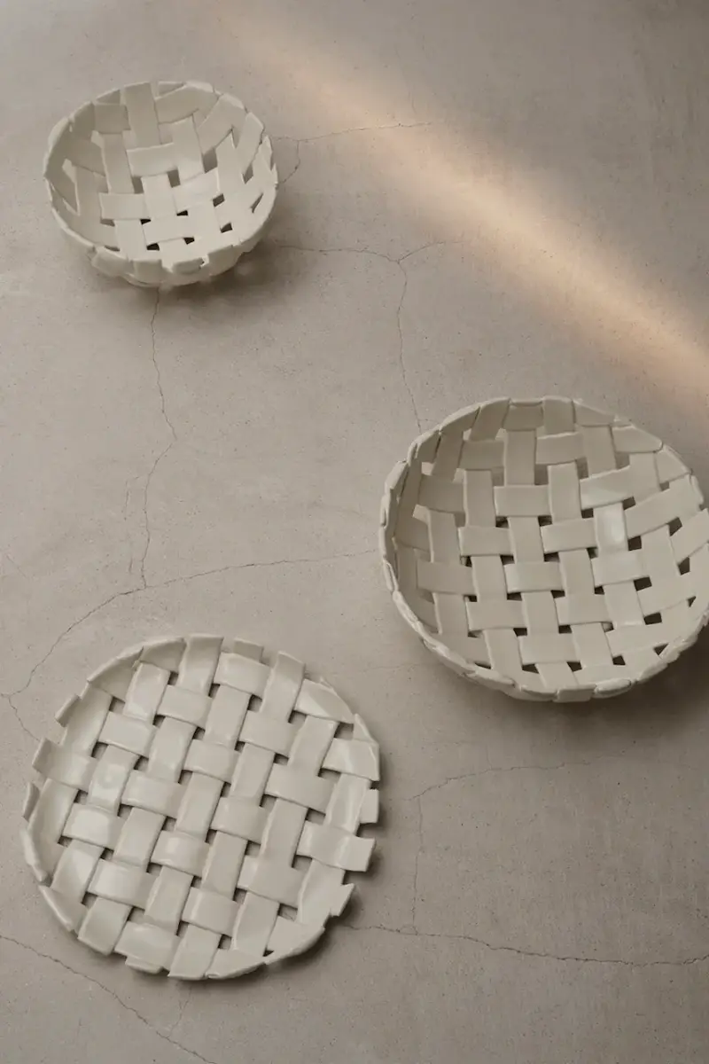 piatto decorativo Plait Platter colore bianco miniatura 3