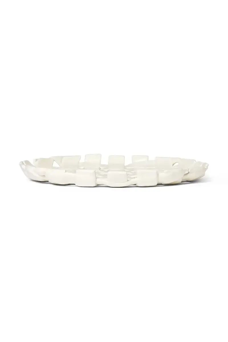 piatto decorativo Plait Platter colore bianco