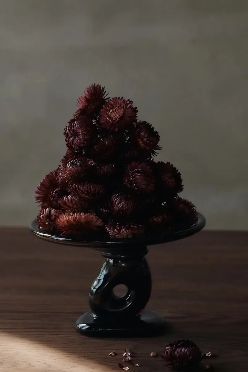 portadolci alzata decorativa Damo Glass Centrepiece 21 cm colore granata miniatura 2