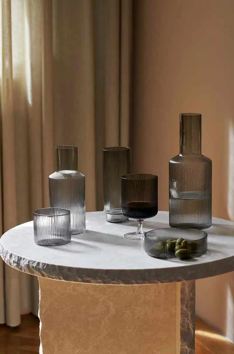 set bicchieri da drink Ripple Long Drink Glasses pacco da 4 Grigio miniatura 3