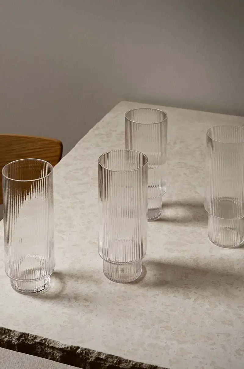 set bicchieri da drink Ripple Long Drink Glasses pacco da 4 Transparente miniatura 2