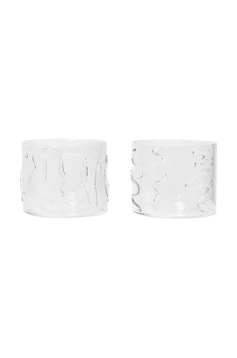 set bicchieri Doodle Glasses 200 ml pacco da 2 Transparente