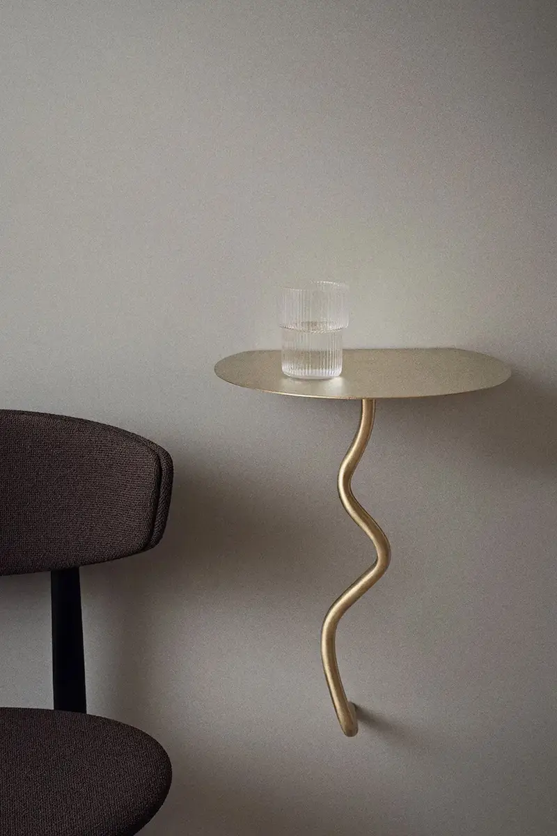 tavolino da parete Curvature Wall Table Giallo miniatura 3