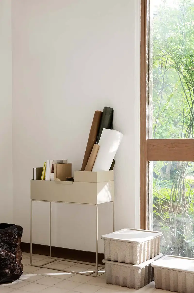 vaso da fiori con telaio Plant Box Beige miniatura 3