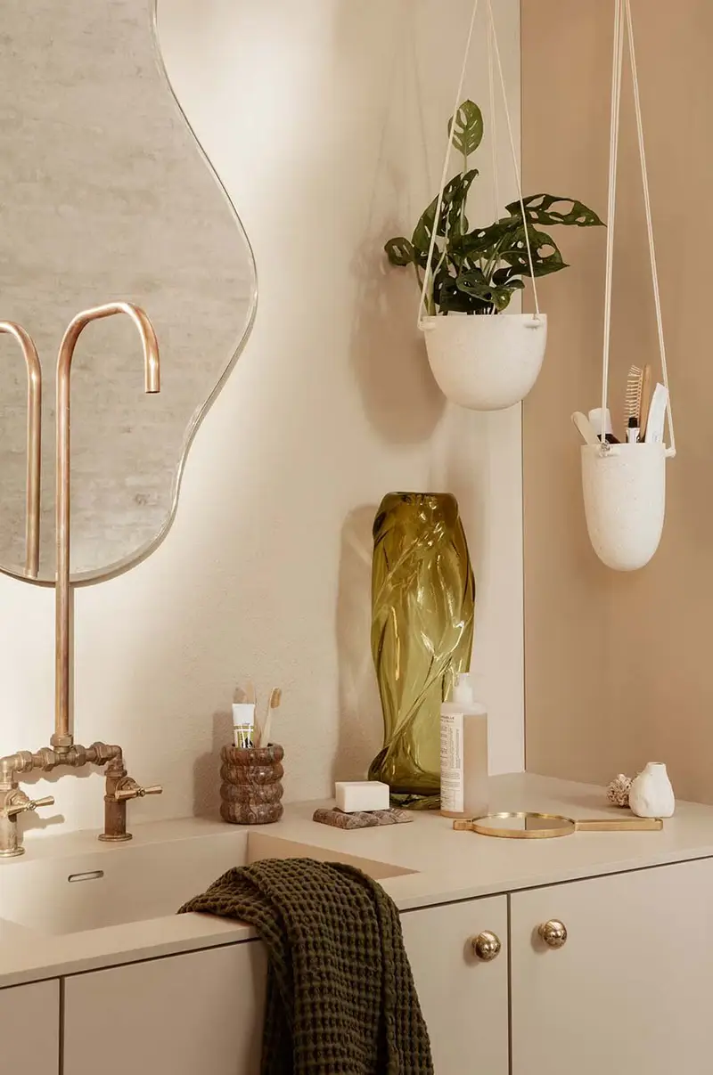 vaso da fiori da parete Speckle Hanging Pot L Bianco miniatura 3