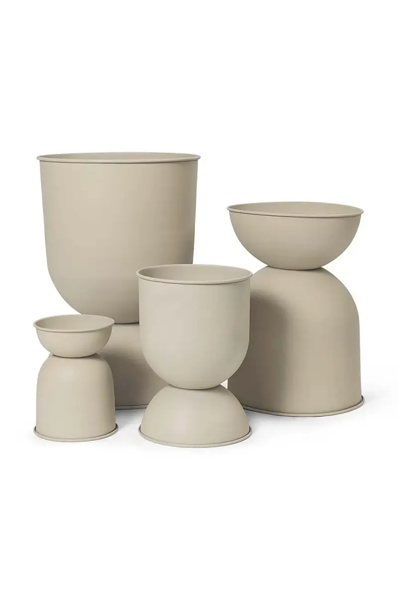 vaso da fiori Hourglass Pot M Beige miniatura 3