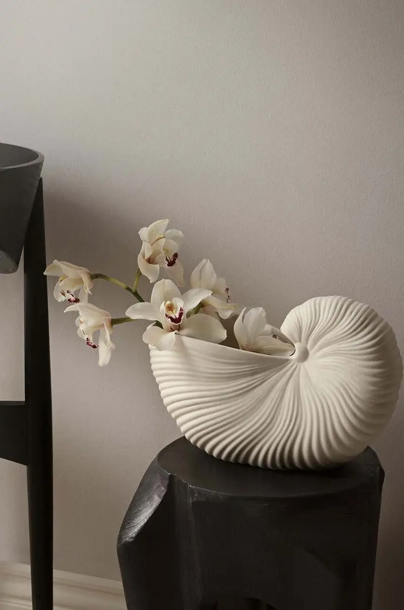 vaso da fiori Shell Pot Bianco miniatura 2