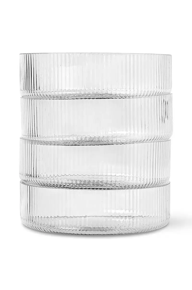 Ferm Living Vasoio da Servizio Ripple Trasparente - Pacco da 4 miniatura 2