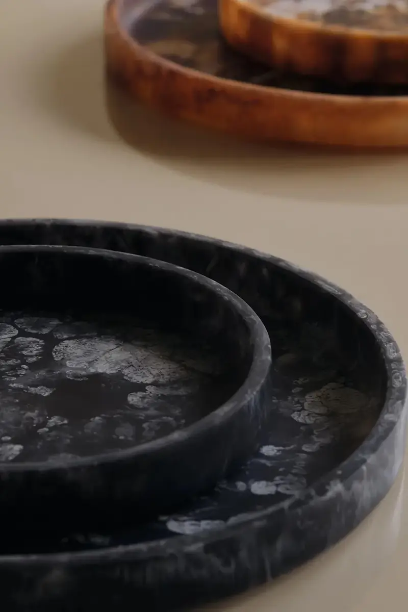 vassoio decorativo Mist 20 cm colore nero miniatura 2