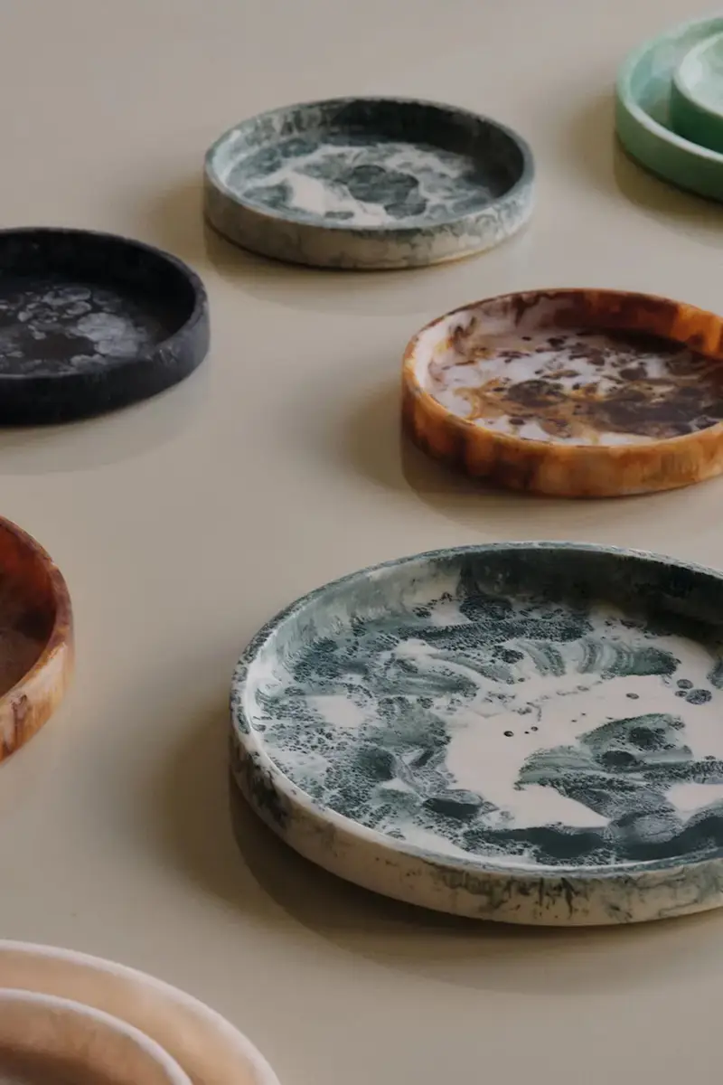 vassoio decorativo Mist 30 cm Turchese miniatura 2