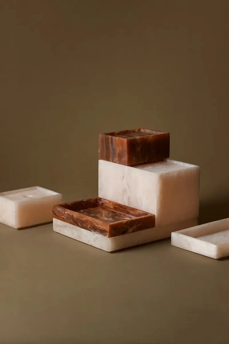 vassoio decorativo Mist Tray 10 x 15 cm colore rosa miniatura 2