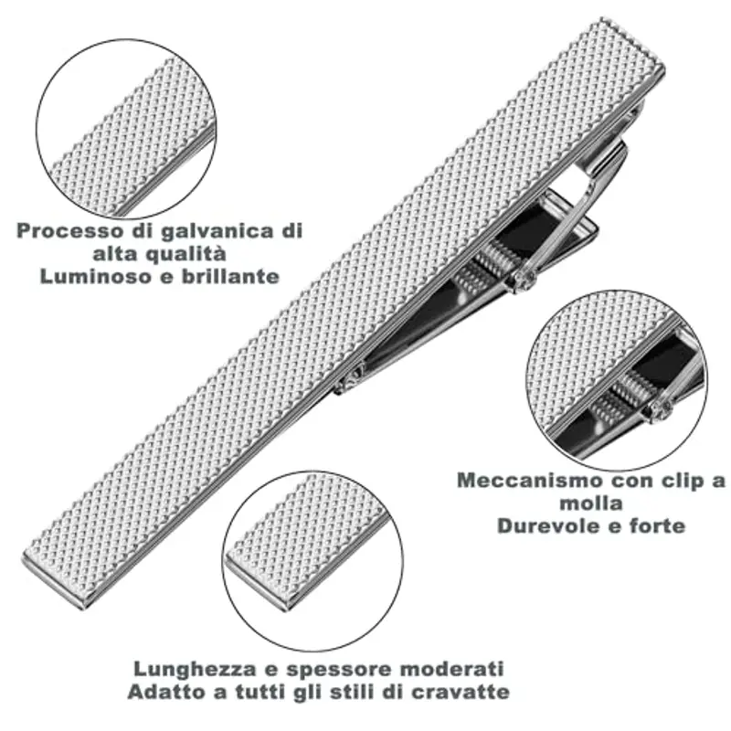 Fermacravatta Idea Regalo per Uomo - Anniversario, Natale, San Valentino, Compleanno, Laurea, Matrimonio, Festa, Nuovo miniatura 2