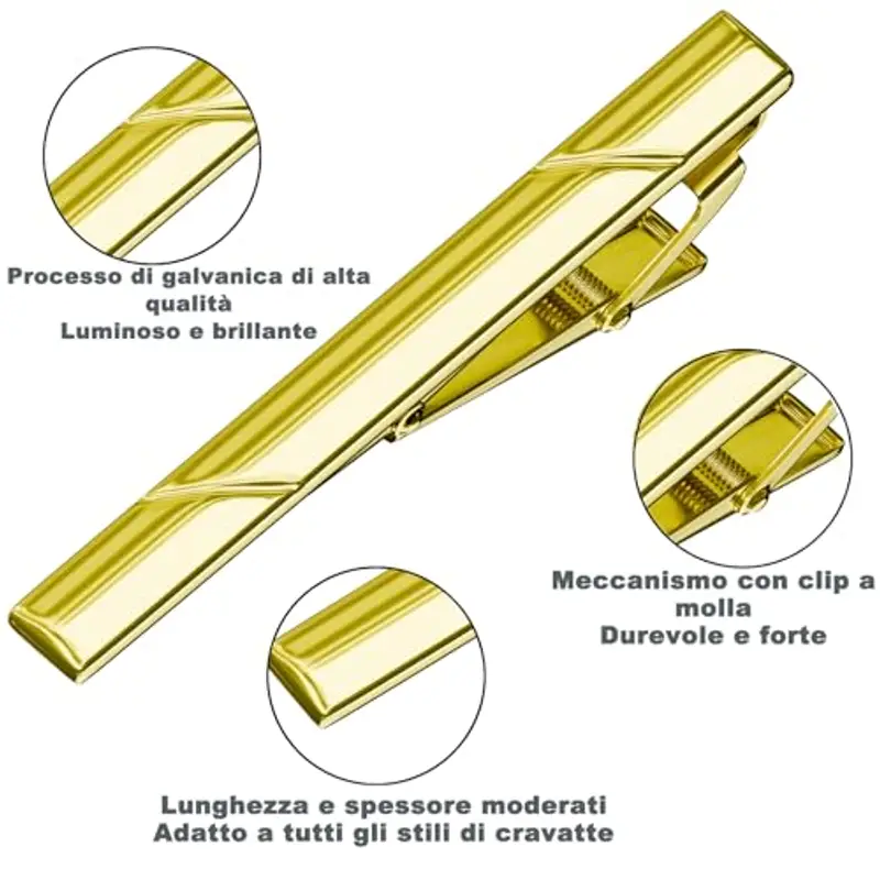 Fermacravatta per Idea Regalo Uomo - Fermacravatta Regalo Anniversario per Marito Fidanzato, Unico Fermacravatta Regalo miniatura 2