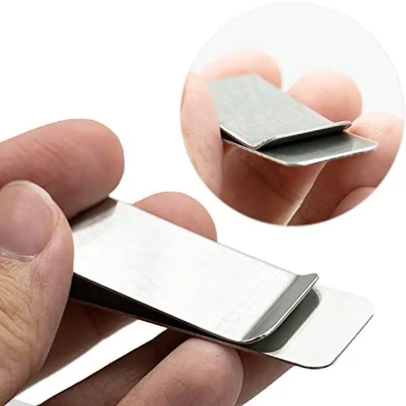 Fermasoldi in Metallo Sottile 2 Pezzi Fermasoldi Portatile per Banconote Fattura Credito Carte Fisso Titolare del Documentoo e Uomini Donne Regalo (Argento) miniatura 3