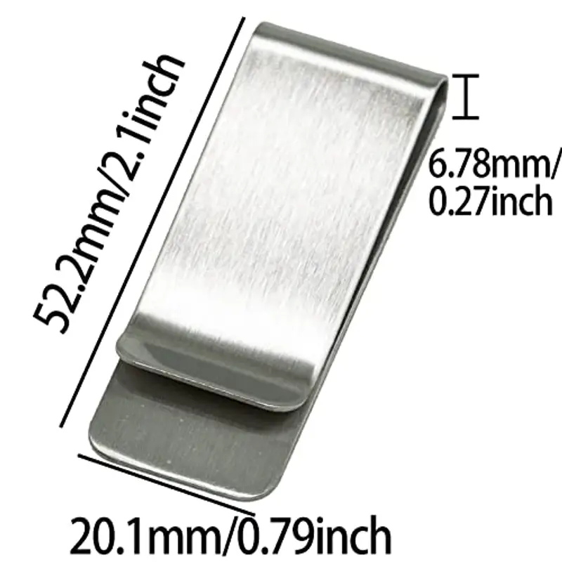 Fermasoldi in Metallo Sottile 2Pezzi Fermasoldi Portatile per Banconote Fattura Credito Carte Fisso Titolare del Documentoo e Uomini Donne Regalo (Argento e Oro) miniatura 2