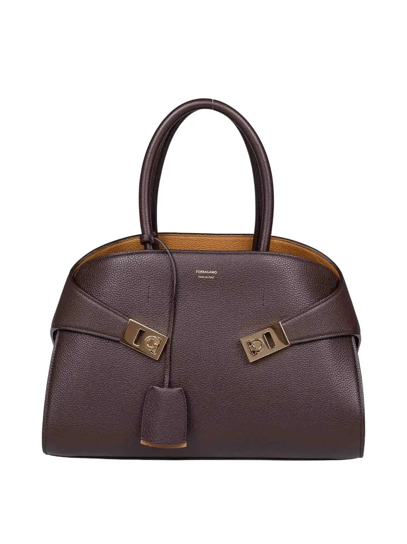 Borsa A Mano Hug Th M In Pelle Marrone Scuro