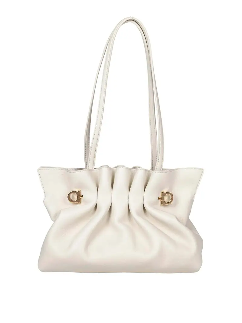 Borsa A Spalla Soft Bag S In Nappa Bianco