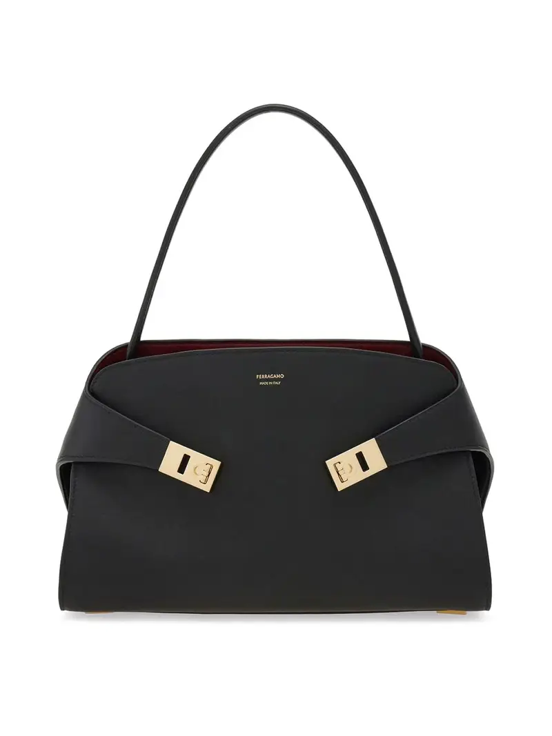 Borsa tote piccola in pelle Hug Nero