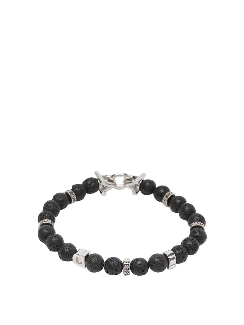 Bracciale con perline nere Nero