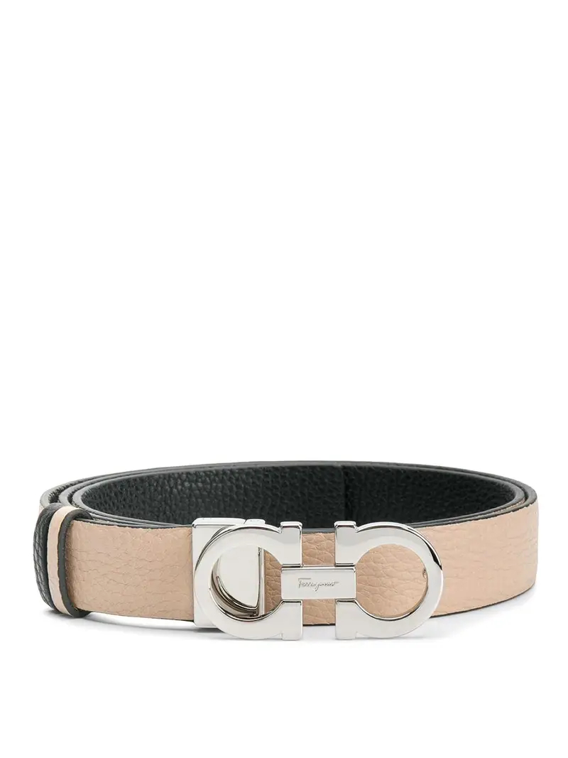 Cintura Ferragamo Doppio Gancini Beige
