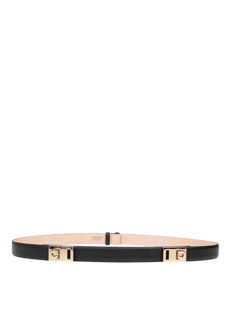 Cintura Hug Estendibile In Pelle Colore Nero