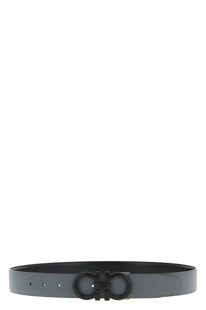 Cintura Reversibile 'Gancini' Grigio