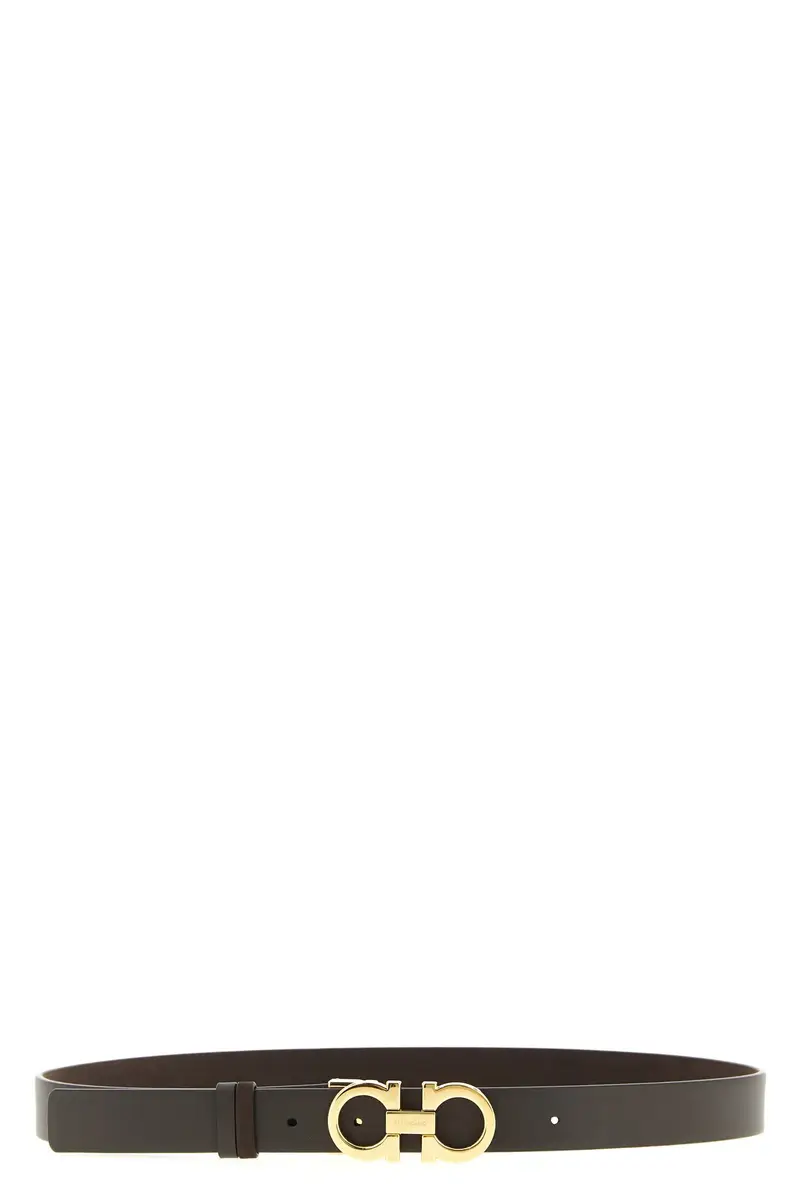 Cintura Reversibile 'Gancini' Marrone