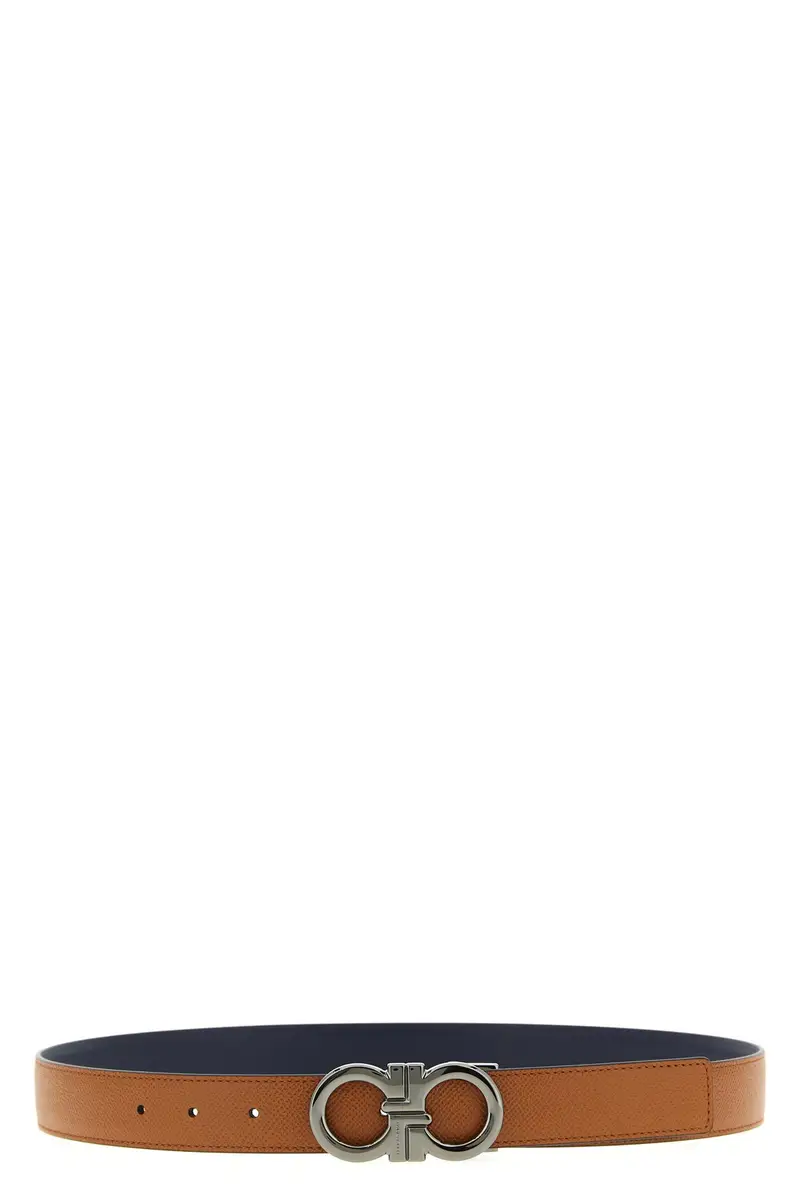 Cintura Reversibile 'Gancini' Marrone