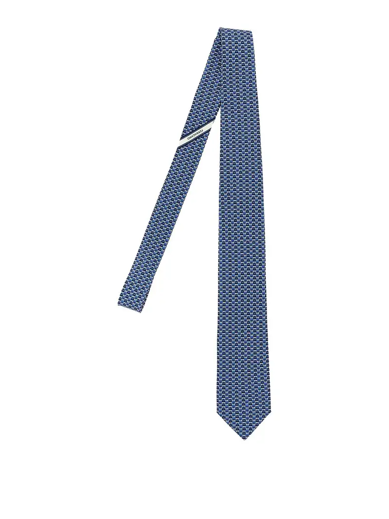 Cravatta con stampa Blu