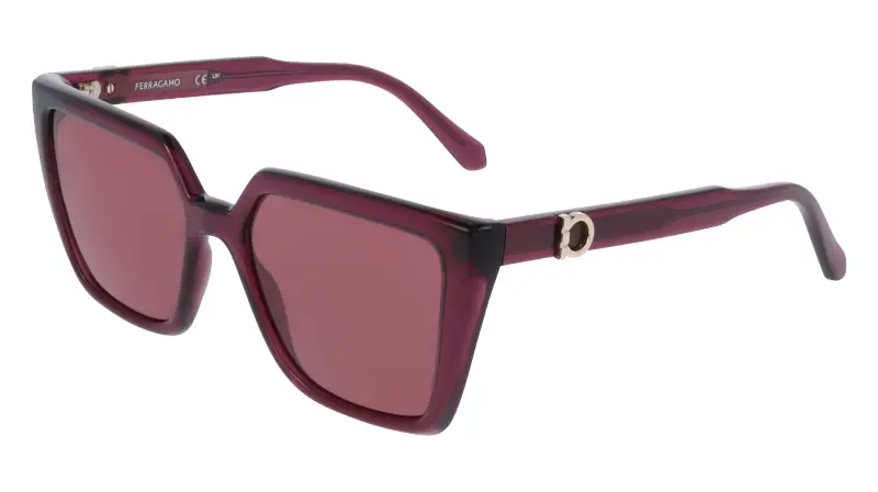Donna Ferragamo SF2058SE 612 Occhiali da sole Bordeaux Viola Squadrata Normale