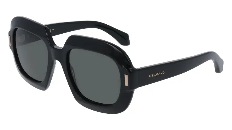 Donna Ferragamo SF2068SE 1 Occhiali da sole Acetato Nero Grigio Farfalla Normale