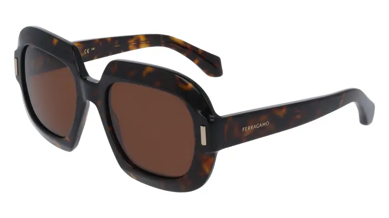 Donna Ferragamo SF2068SE 242 Occhiali da sole Acetato Havana Marrone Farfalla Normale