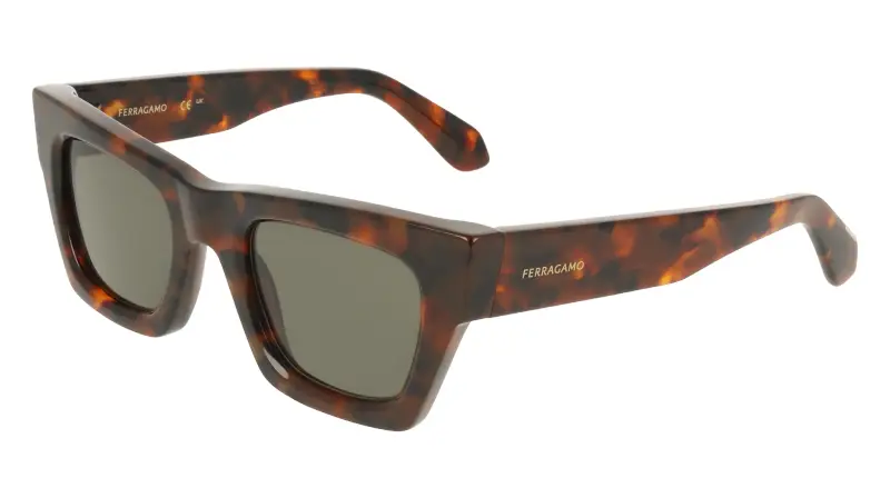 Donna Ferragamo SF2105S 240 Occhiali da sole Acetato Havana Cat Eye Normale