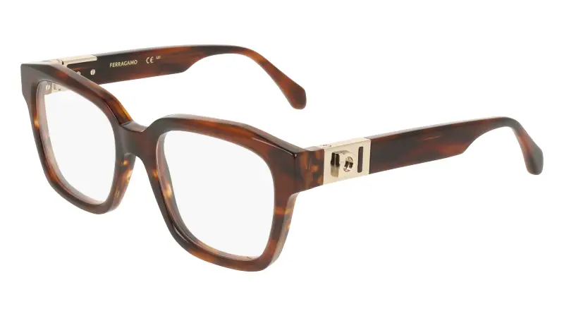 Donna Ferragamo SF3040 240 Montature da vista Acetato Havana Squadrata Normale