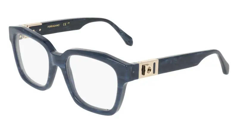 Donna Ferragamo SF3040 413 Montature da vista Acetato Blu Squadrata Normale