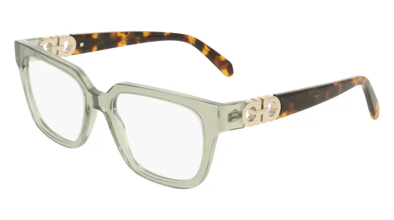 Donna Ferragamo SF3056 313 Montature da vista Acetato Verde Squadrata Normale